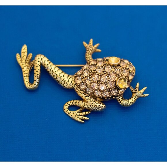 Vintage Golden Frog Brooch - D30 - Picture 1 of 2